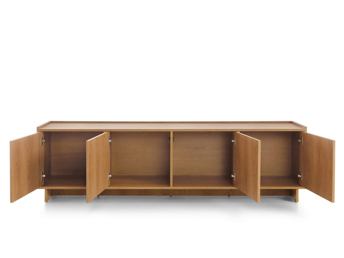 TV SCHRANK: karamellfarbene Eiche, 195 x 55 x 39 cm - Braun, Holzwerkstoff (195/55/39cm) - 3XE LIVING