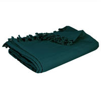 BETTÜBERWURF mit Fransen Peacock 220/160 cm - Grün, Naturmaterialien (160/220cm) - Atmosphera Createur d´interieur