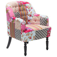 SESSEL Polsterbezug Bunt Mandal - Multicolor, Holz/Textil (59/86/57cm) - Beliani