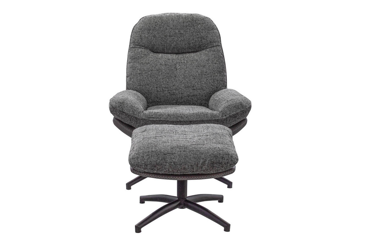 DREHSESSEL Genua, Webstoff, Grau - Grau, Textil (93/99/78cm) - dasmöbelwerk