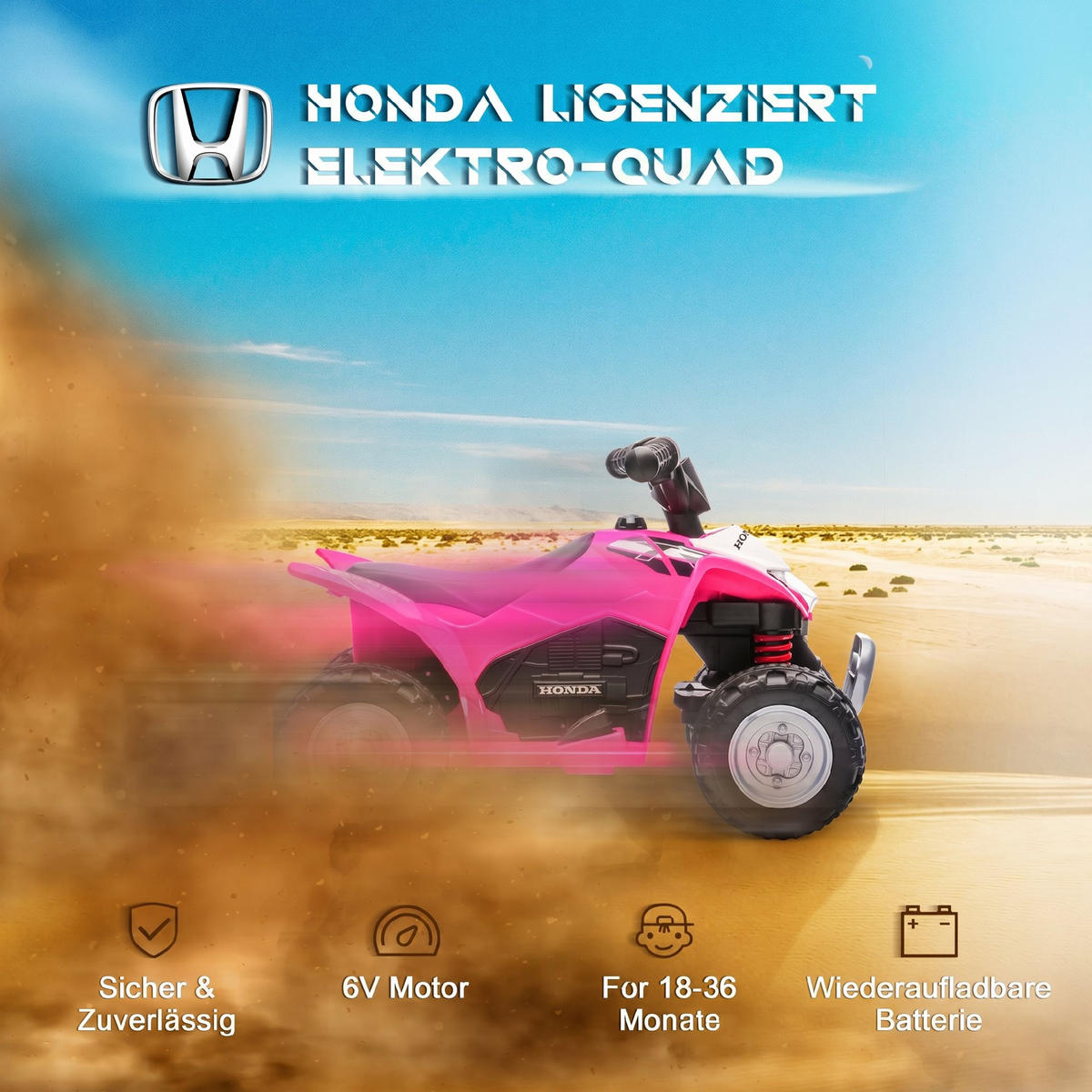 KINDERQUAD Kunststoff Metall Rosa - Rosa, Kunststoff (65.5/38.5/43.5cm) - AIYAPLAY