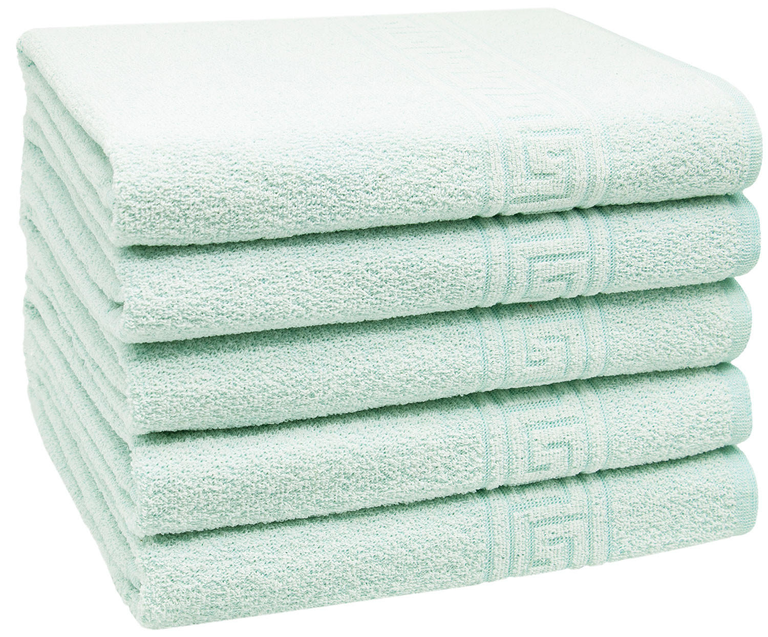 DUSCHTÜCHER, 5er-Set, 70x140 cm, 80% Baumwolle, 20% Polyester, Grün - Grün, Naturmaterialien (70/140cm) - Zollner