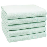 DUSCHTÜCHER, 5er-Set, 70x140 cm, 80% Baumwolle, 20% Polyester, Grün - Grün, Naturmaterialien (70/140cm) - Zollner