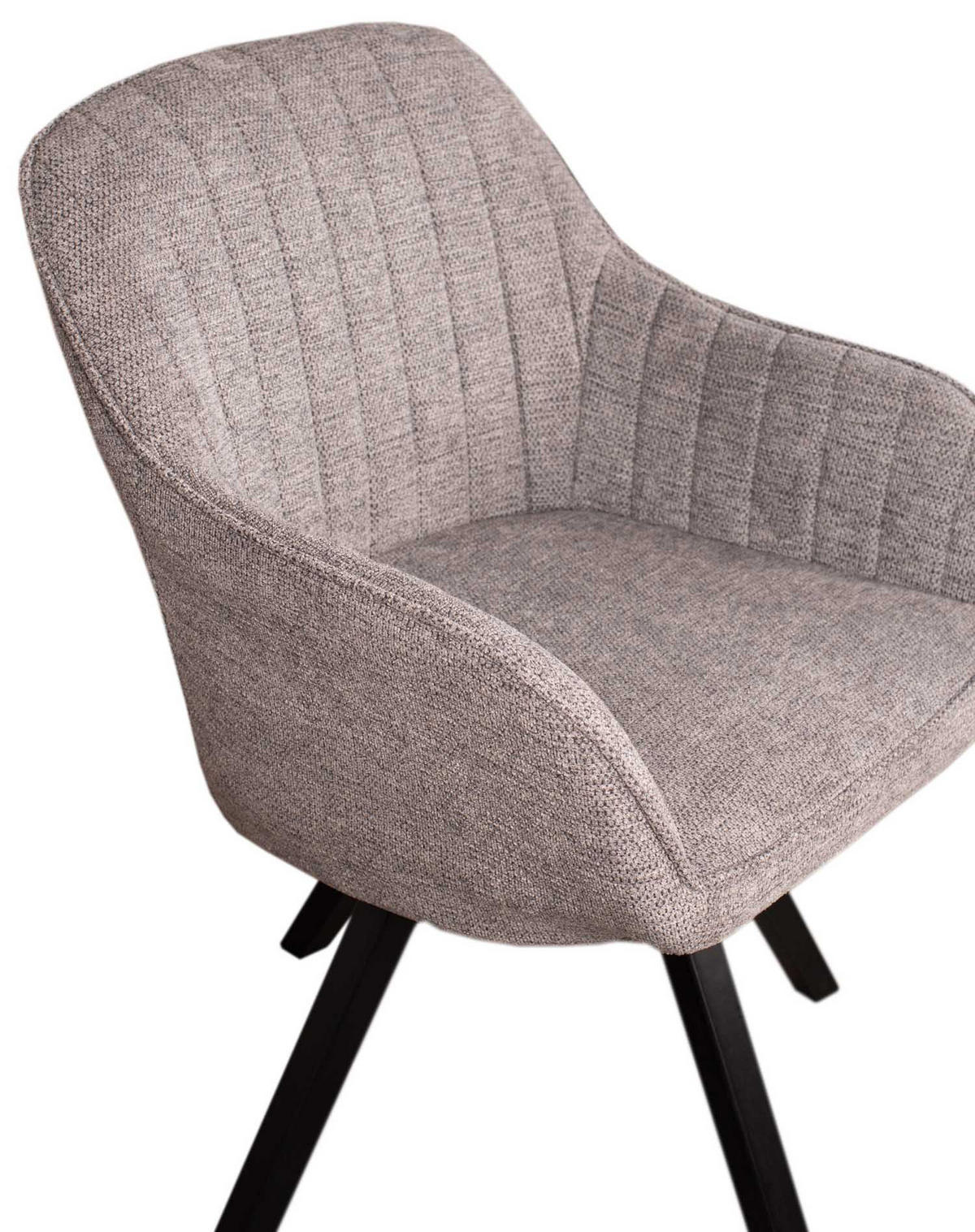 ESSZIMMERSTUHL Matera drehbar 59/84/61 cm - Hellgrau/Schwarz, Textil/Metall (59/84/61cm) - Mr. Deko