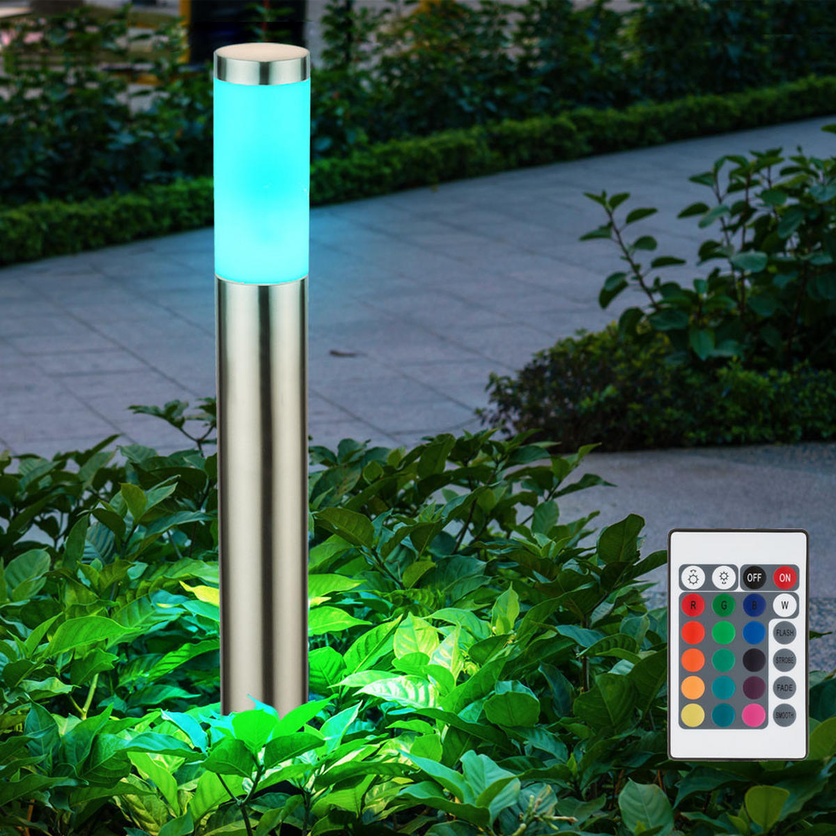 LED WEGELEUCHTE Edelstahl Silber - Silberfarben, Kunststoff/Metall (13/110/13cm)