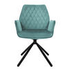 DREHSTUHL Samt Salbei 2er Set - Blau, Metall (63/90/57cm) - ML-DESIGN