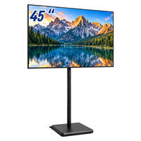 SUPORT TV Negru reglabil pe înălțime 32 până la 60 inch - negru, compozit lemnos/metal (42.5/139.5/32.5cm) - Relaxdays
