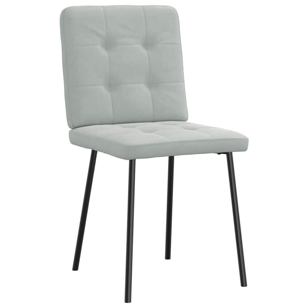 ESSZIMMERSTÜHLE 2 Stk. Hellgrau Samt 45*54*83cm - Grau, Metall (45/83/54cm) - ZMH