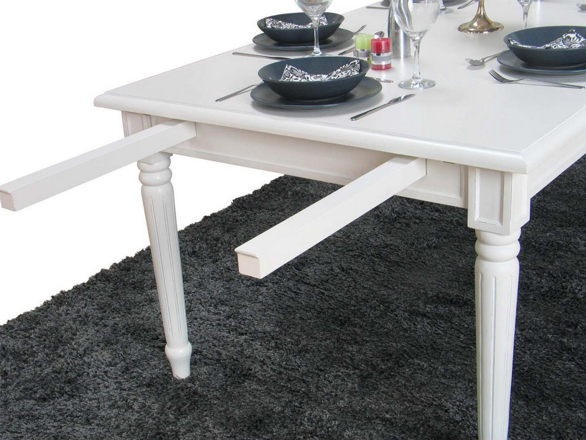 ESSTISCH 100x180/280 cm antik weiß - Weiß, Holzwerkstoff (100/180/75cm) - ebuy24