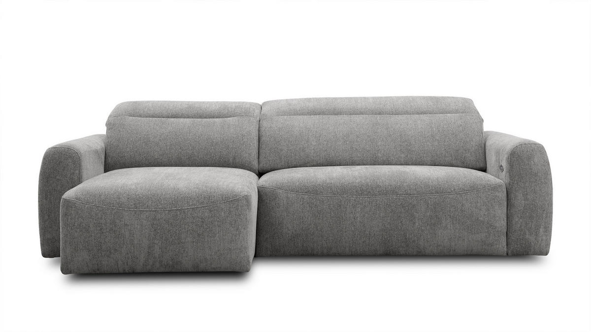 ECKSOFA NERO 4-Sitzer, platingrau - Schwarz/Grau, Holz/Textil (272/81/159cm) - Courtois Laville