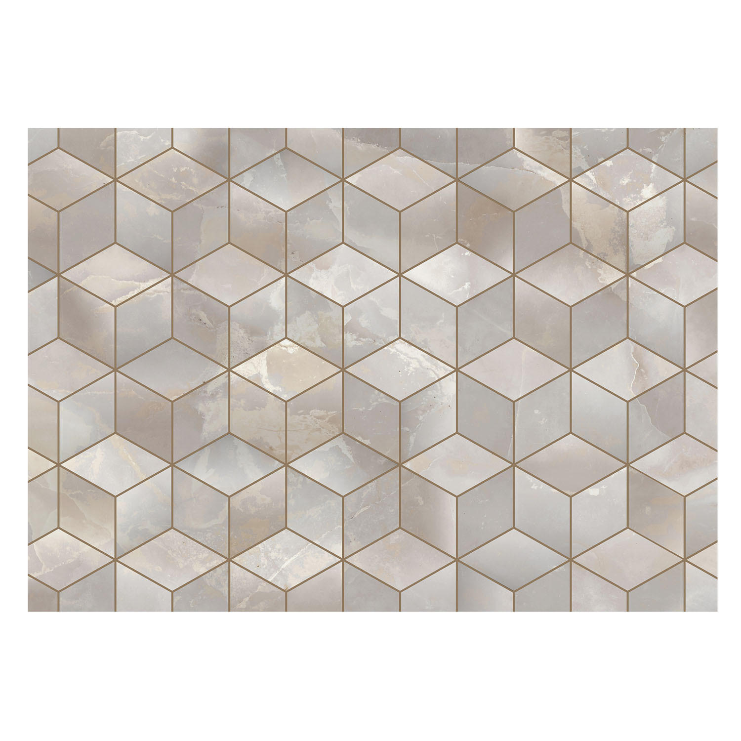 FOTOTAPETE 208x146 cm - Geometrisches Mosaik - Grau, Textil (208/146cm) - Wallfluent