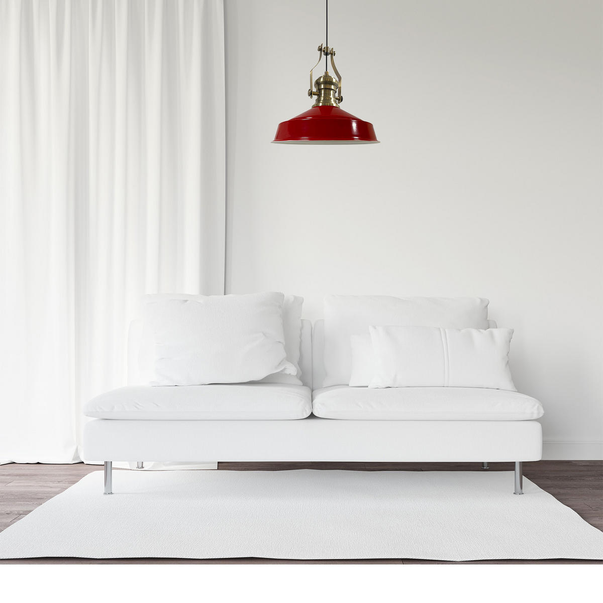 HÄNGELAMPE Neo-Asletl 40/39 cm - Rot, Metall (40/39cm) - Bamyum