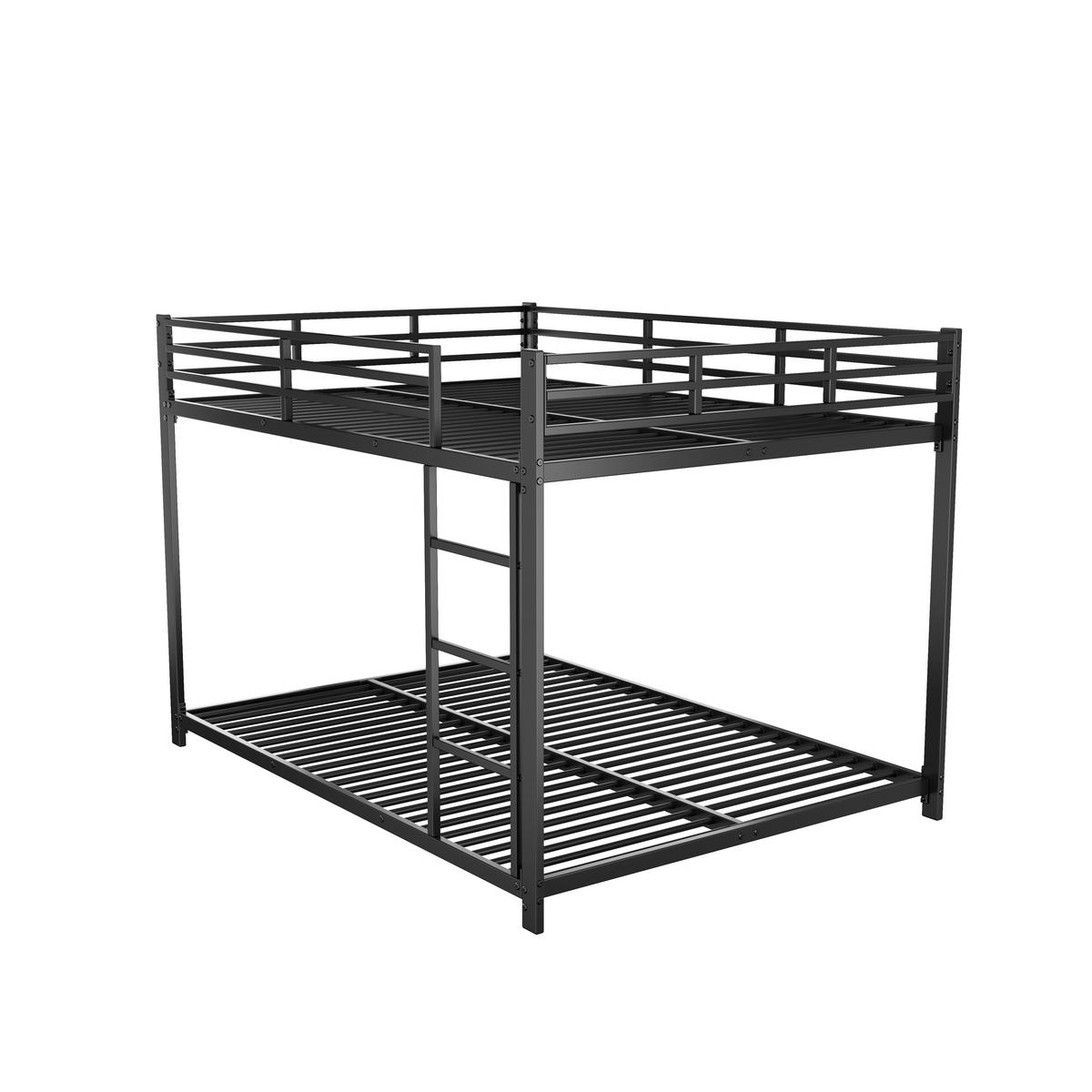 ETAGENBETT 140x200cm Schwarz Eisenbett klassische Form - Schwarz, Metall (140/200cm) - FLIEKS