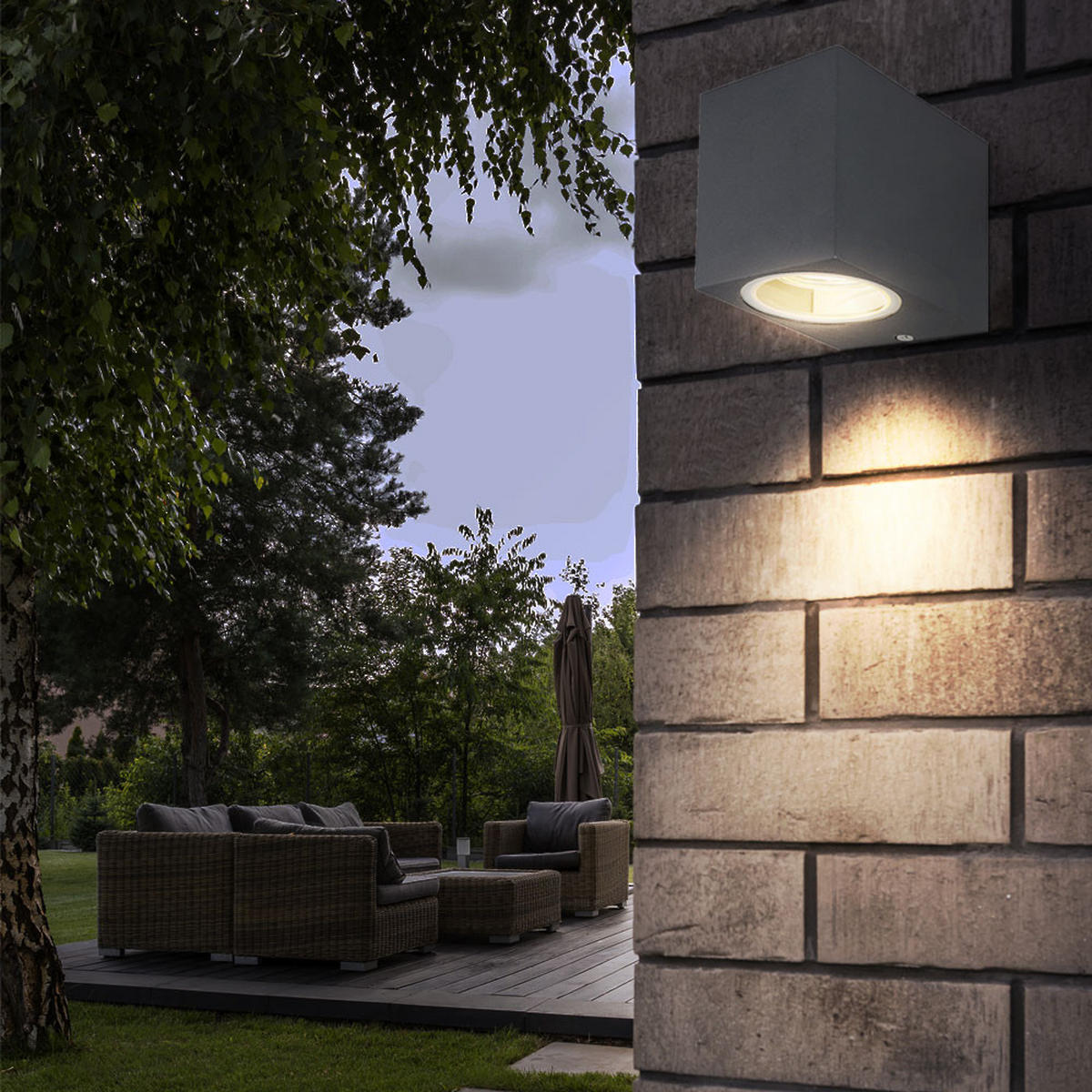 LED AUSSEN-WANDLEUCHTE Anthrazit Klar - Anthrazit, Glas (6.8/8.1/9.2cm) - Globo Lighting