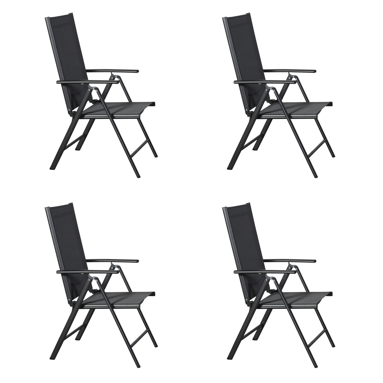 GARTENSTUHL Schwarz - Schwarz, Metall (55/105/68cm) - ebuy24
