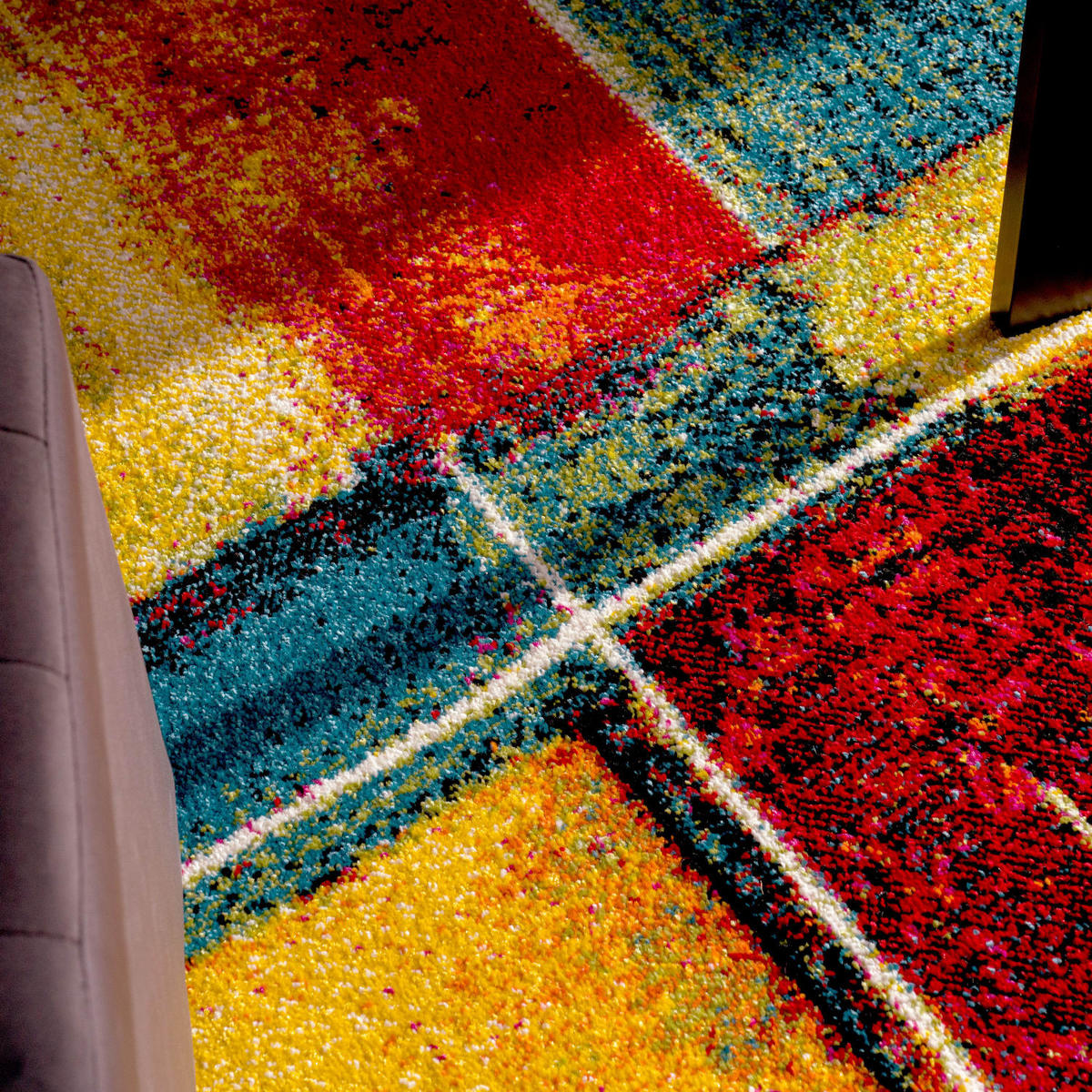 TEPPICH Kurzflor Abstrakt Wohnzimmer schmutzabweisend Mehrfarbig Rechteckig 160x230 - Multicolor, Textil (160/230cm) - KADIMA DESIGN