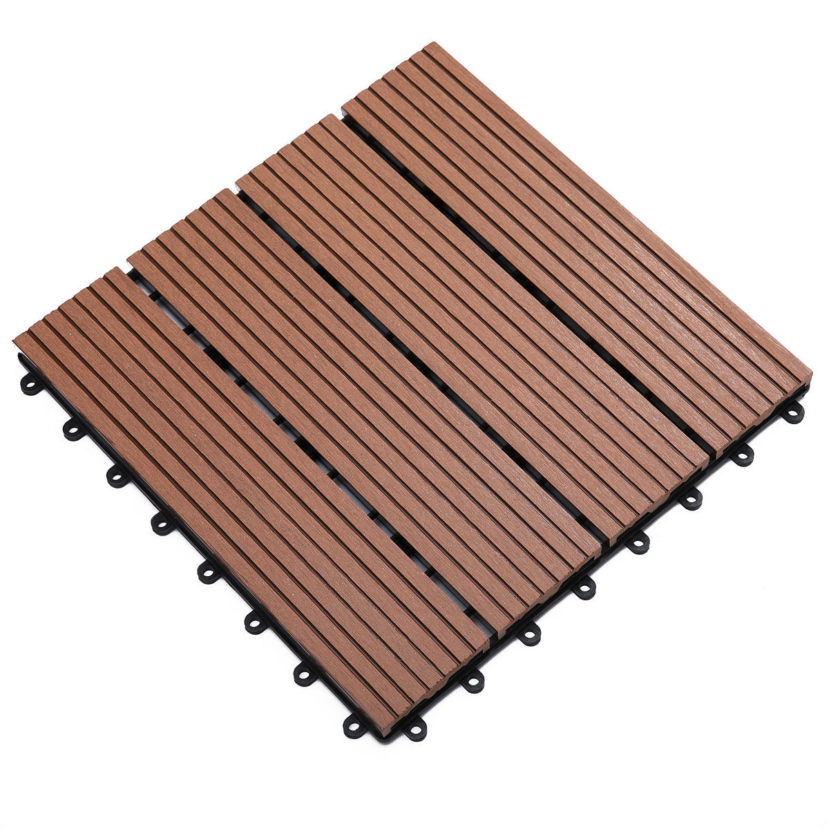 TERRASSENPLATTEN 11er-Set DE-13785 klickbar aus HDPE Hellbraun - Braun, Kunststoff (30/30/2.2cm) - ComfortXL