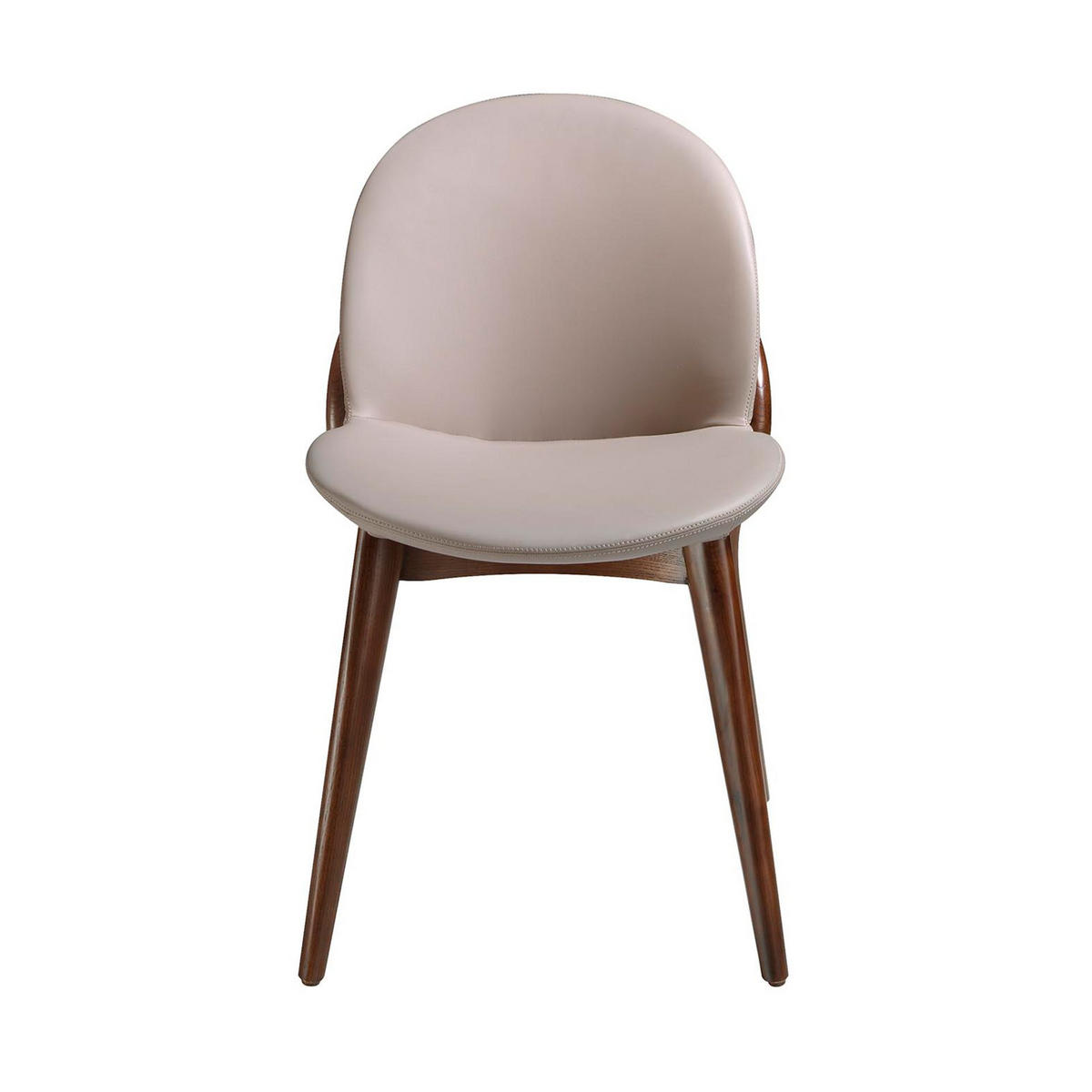 STUHL aus nerzfarbenem Stoff 47/59/81 cm - Taupe/Fango, Leder/Holz (47/81/59cm) - ANGEL CERDA