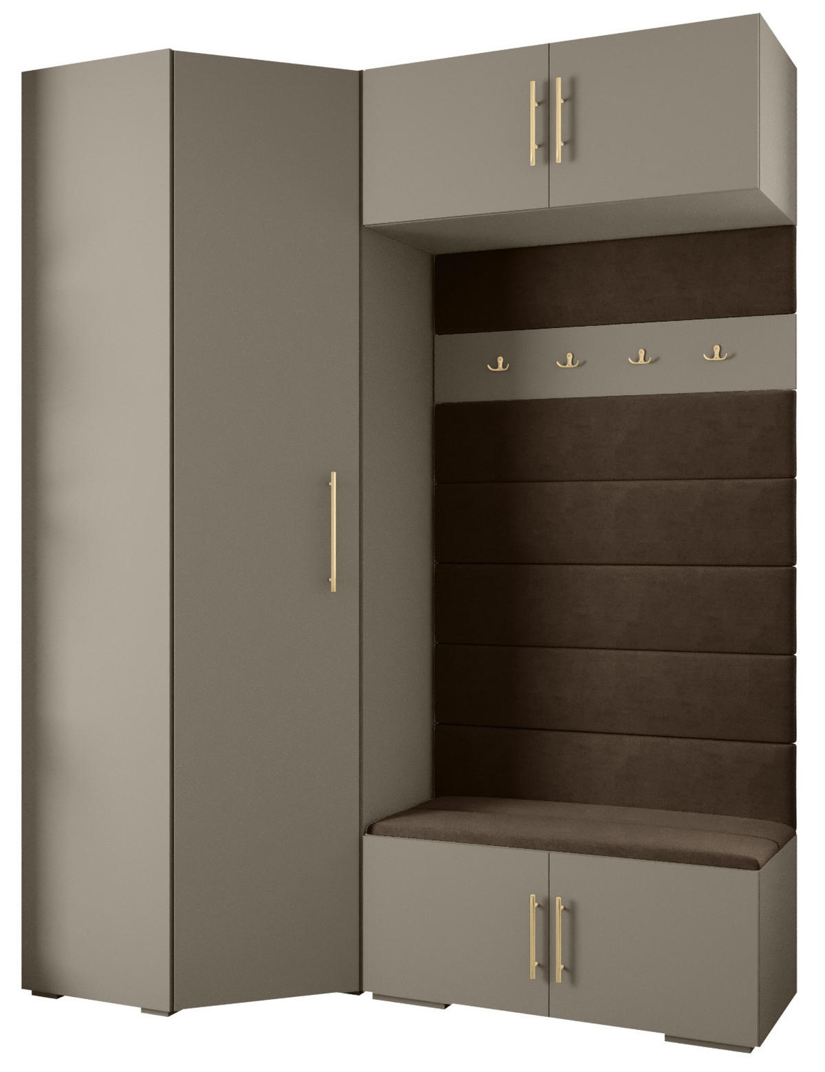 GARDEROBEN-SET 236,7/181,7/47 - Kaschmir/Goldfarben, Holz/Kunststoff (181.7/236.7/47cm) - Abiks Möbel