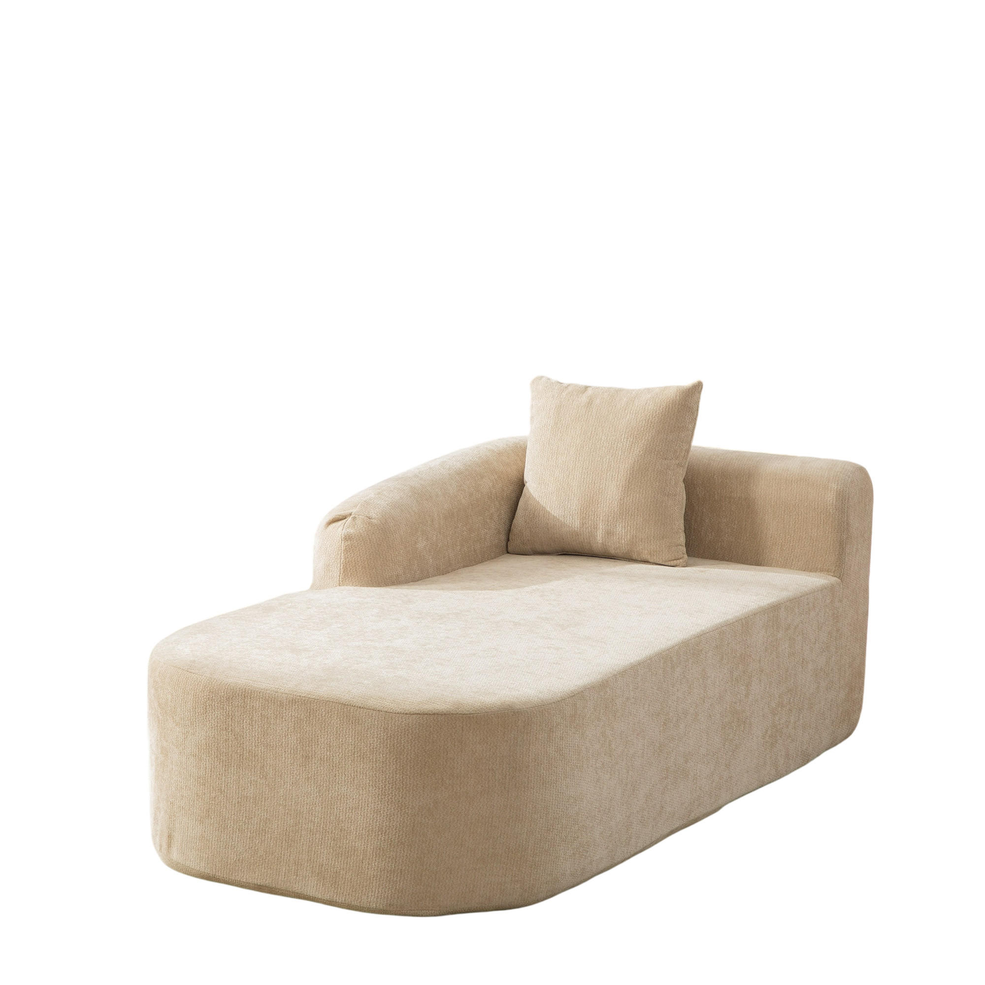 RÉCAMIERE DE-35127 linke mit Chenille-Bezug Hellkhaki - Sandfarben, Textil (99/80.5/172cm) - ComfortXL