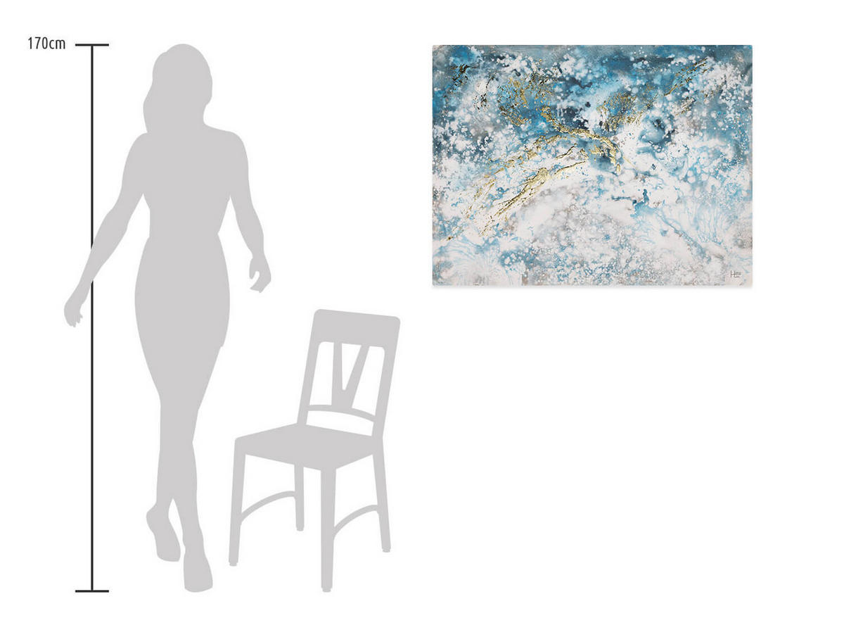 ACRYLBILD HANDGEMALT 100/75 cm - Blau/Weiß, Holz/Textil (100/75cm) - KUNSTLOFT