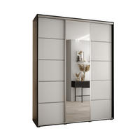 SCHWEBETÜRENSCHRANK 235,2/190/45 3-türig - Silberfarben/Schwarz, Holz/Metall (190/235/45cm) - Abiks Möbel