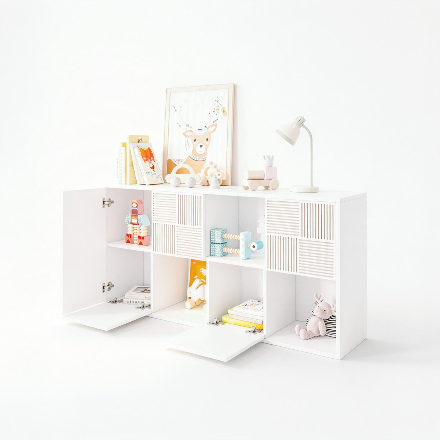 BursDany Kinderregal Weiß 125x60x30 cm
