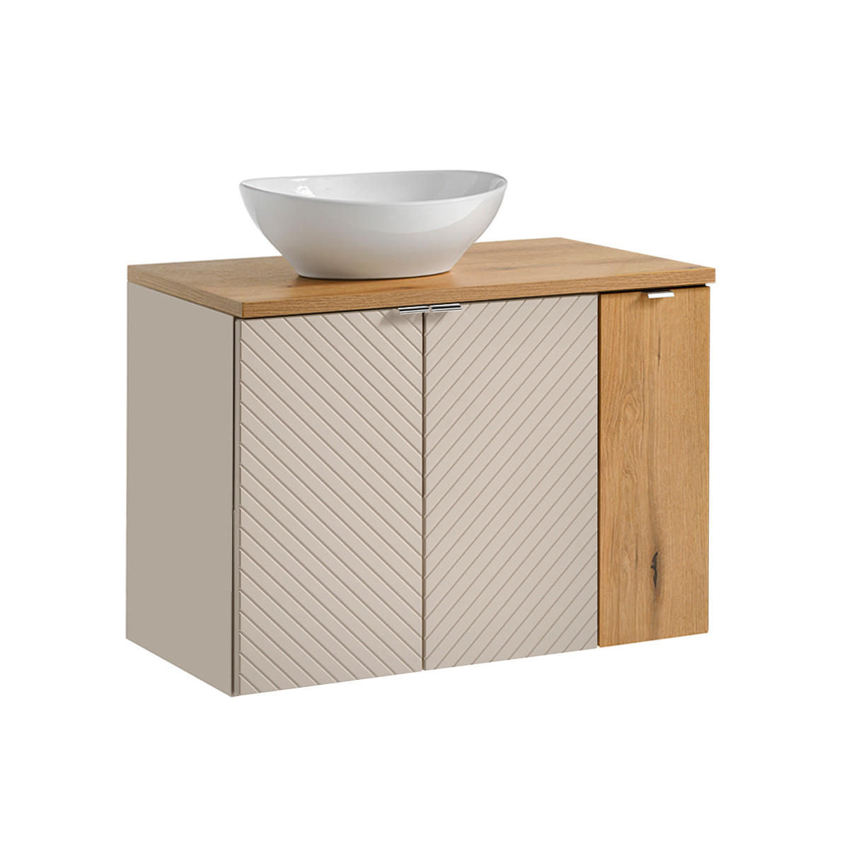 WASCHTISCH 80cm Manoa Kaschmir - Holz - Beige, Holzwerkstoff (80/59/40cm) - Petits-meubles