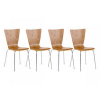 BESUCHERSTUHL 4er Set Holz eiche - Eichefarben, Holz/Metall (43/84/50cm) - CLP