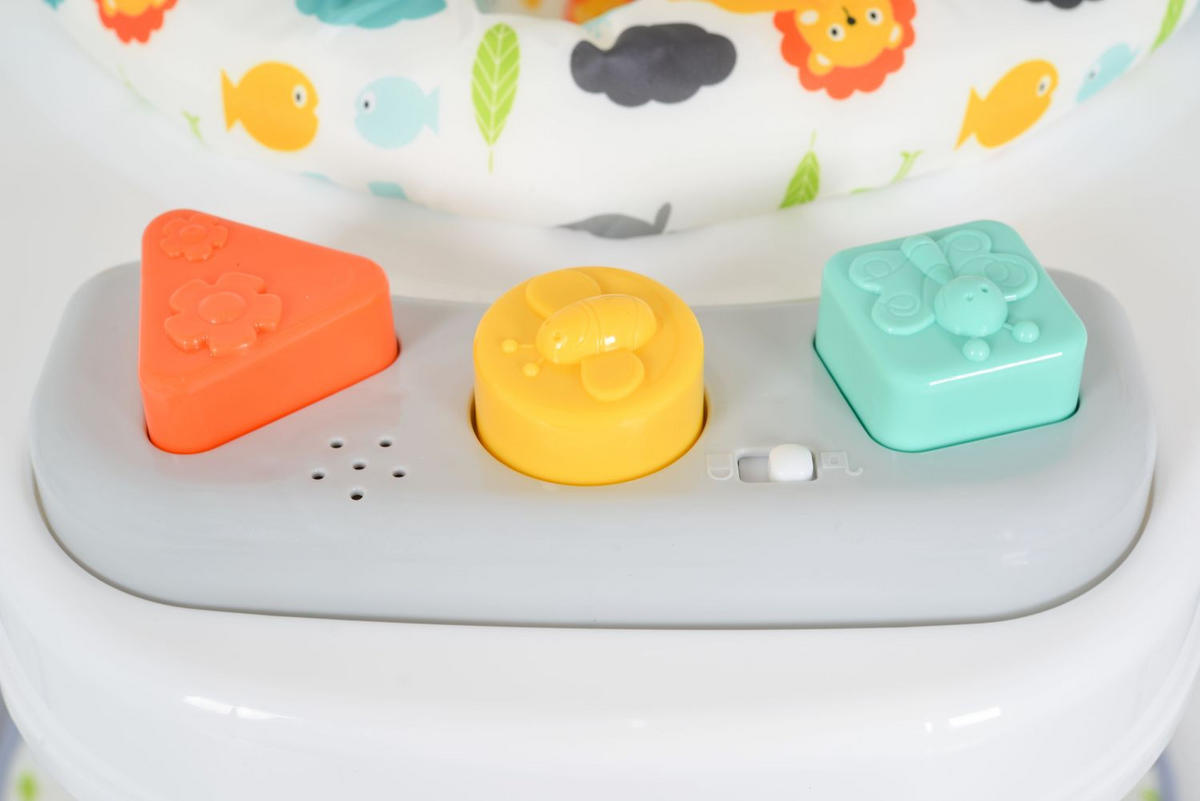 LAUFLERNHILFE Hopser Magic fun grau Spielcenter, Musik, Licht, höhenverstellbar, Sitz drehbar - Grau, Kunststoff (81/87/81cm) - Moni