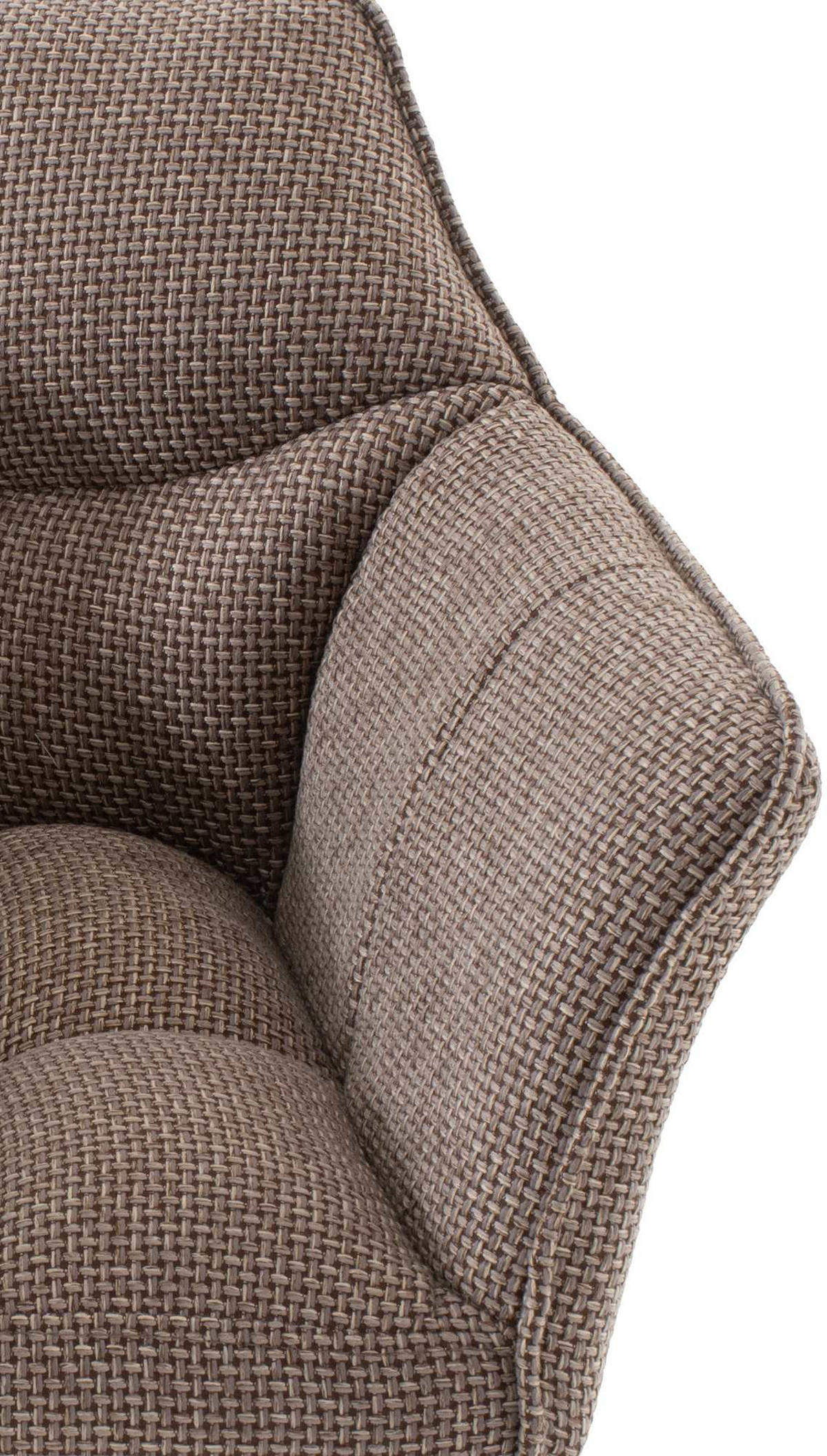 SESSEL Stoff Terrabraun - Dunkelbraun/Schwarz, Textil/Metall (64/75/48cm) - CLP