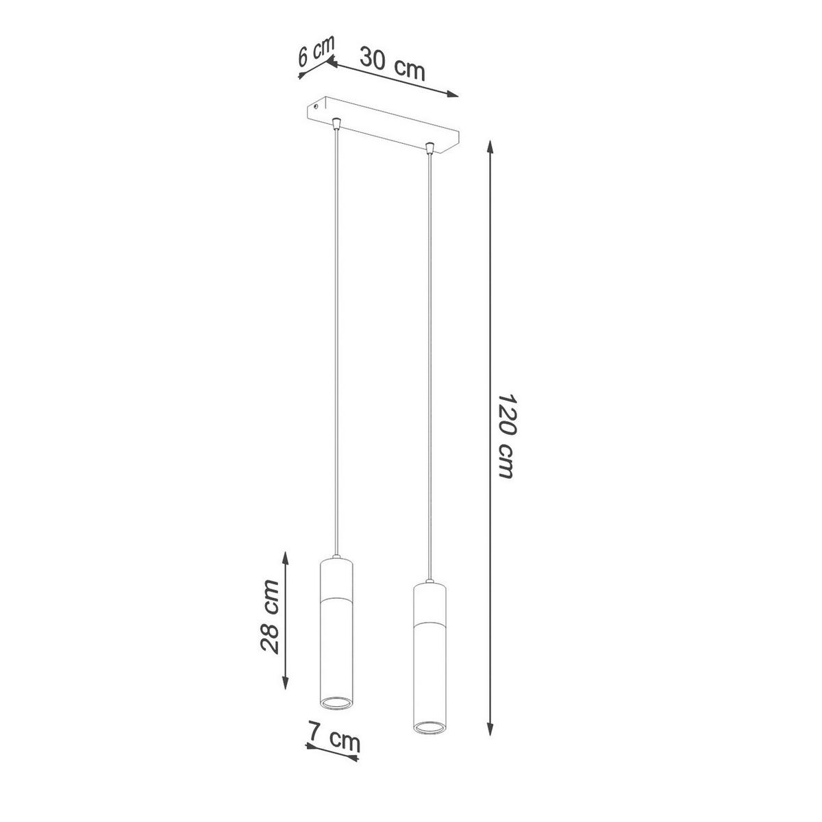 HÄNGELEUCHTE Beton Grau Holzoptik - Grau, Holz (30/6/120cm) - Sollux Lighting