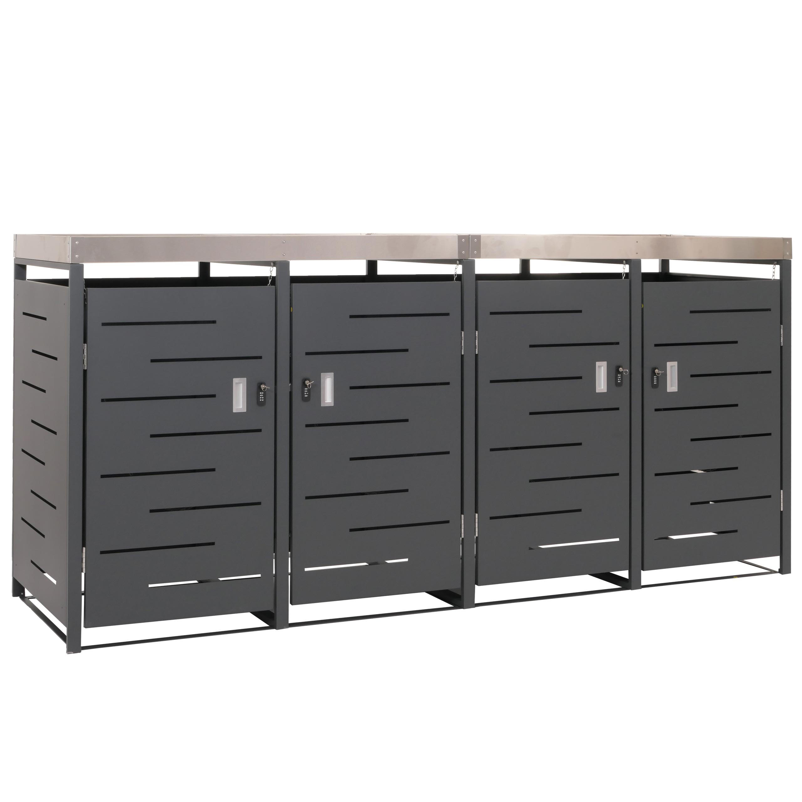 Proregal Mülltonnenbox Anthrazit 264x125x84 cm