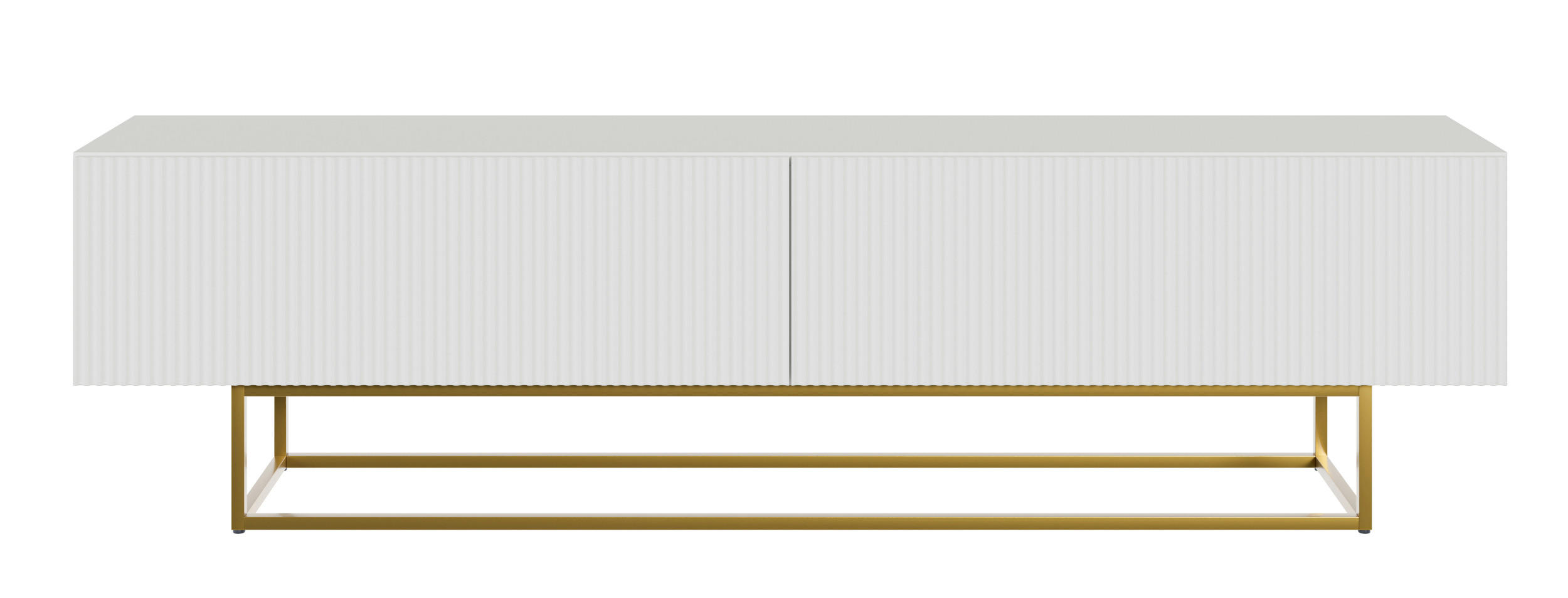 TV-SCHRANK Veldio Weiß mit goldenen Metallbeinen 175 cm - Goldfarben/Weiß, Holzwerkstoff/Metall (175/46.5/31.6cm) - Selsey