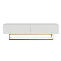 TV-SCHRANK Veldio Weiß mit goldenen Metallbeinen 175 cm - Goldfarben/Weiß, Holzwerkstoff/Metall (175/46.5/31.6cm) - Selsey