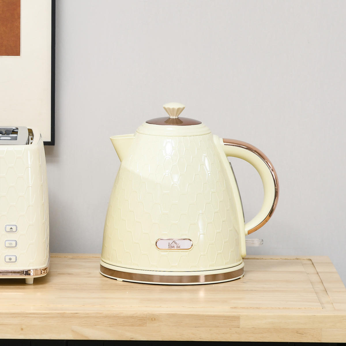 WASSERKOCHER DE-07915 2200W, 1,7L mit Sichtfenster Beige - Beige, Kunststoff (19.5/23.4/24.2cm) - ComfortXL