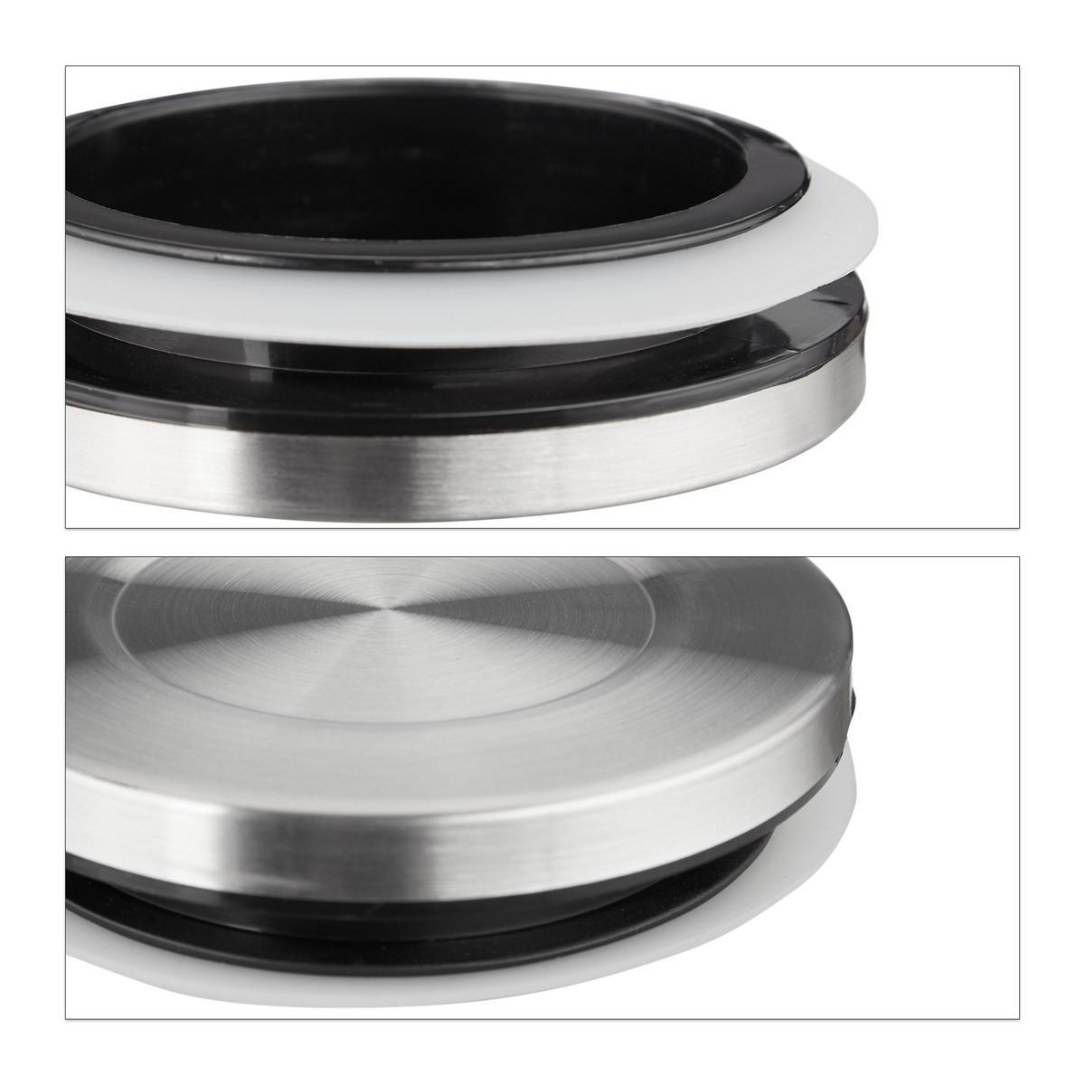 3xVORRATSGLAS - Multicolor, Glas/Kunststoff (9.5/14/9.5cm) - Relaxdays