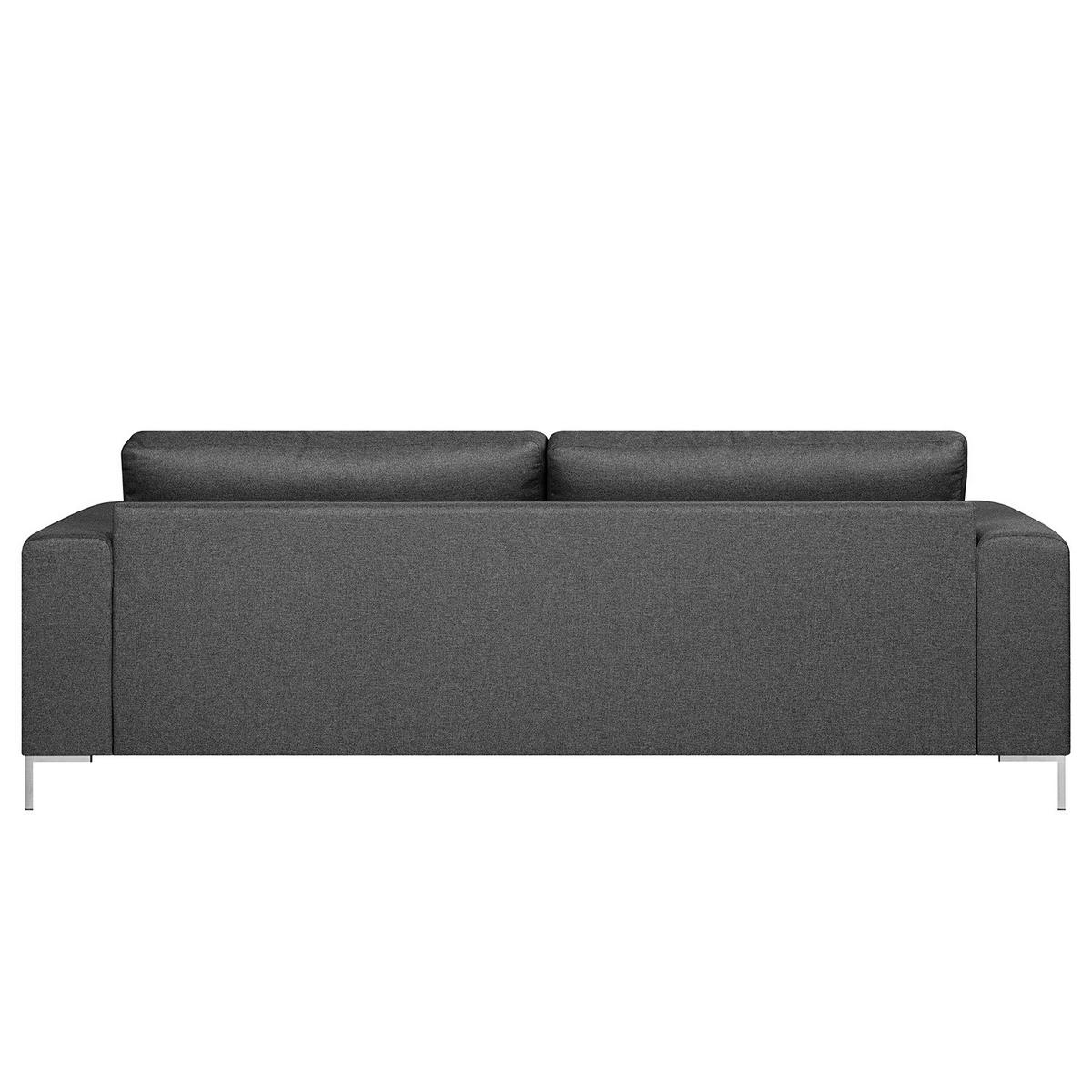 3-SITZER SOFA - Anthrazit/Silberfarben, Textil/Metall (221/82/90cm) - home24