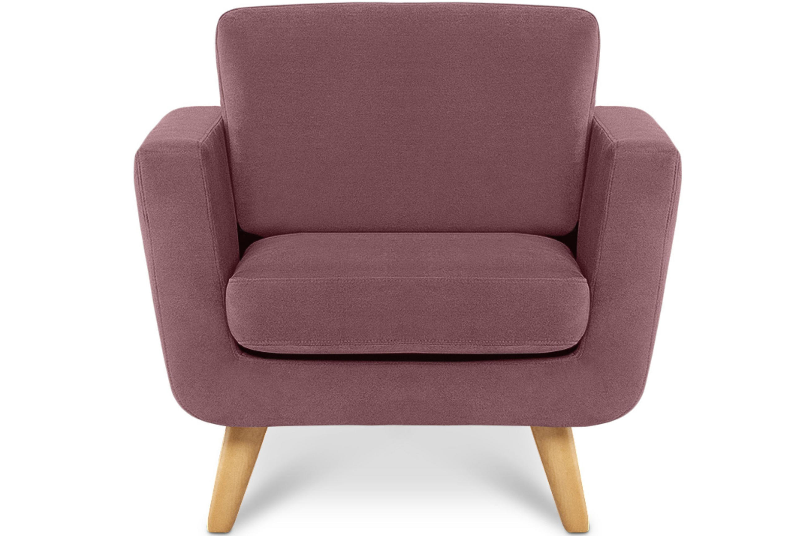 SESSEL TAGIO Massivholz-Beine, rosa - Koralle/Braun, Buchenholz/Textil (86/80/88cm) - KONSIMO®