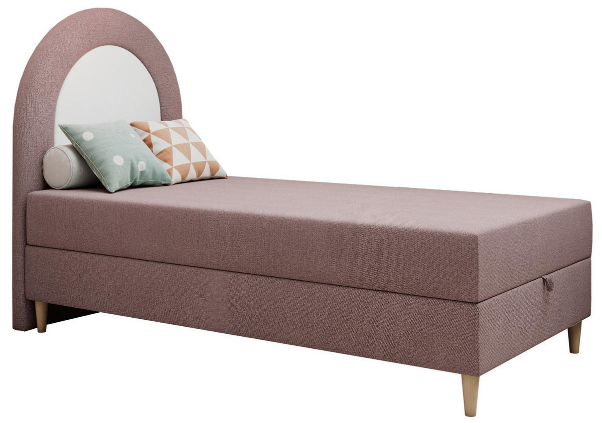 BOXBETT NEST 90/180 Rosa Struktur - H3 - Rosa, Holz/Textil (90/180cm) - MKS