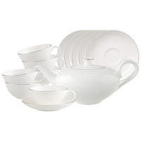 TEESERVICE Anmut Platinum No.1 weiß 13er Set, 6er Set - Weiß, Keramik (1/1/1cm) - Villeroy & Boch