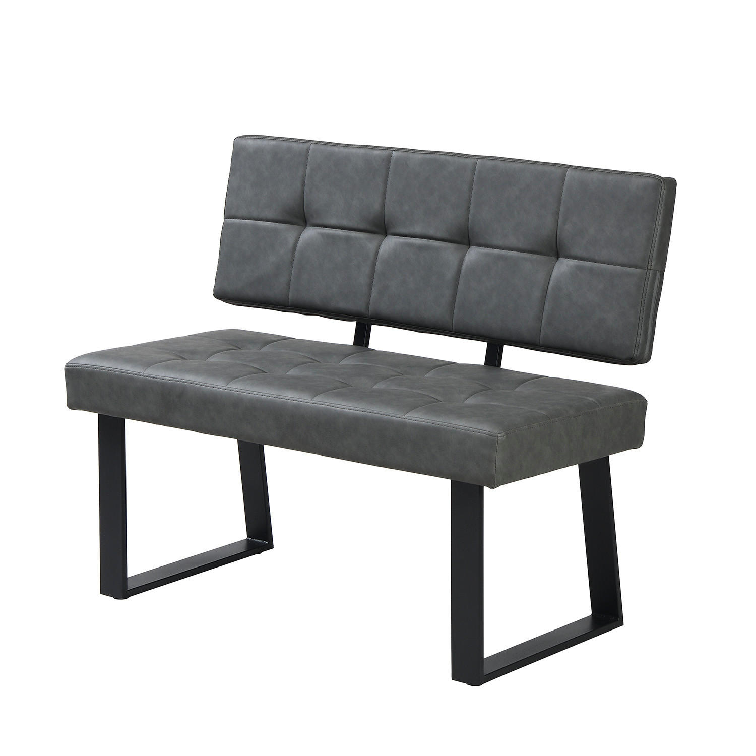 SITZBANK SIGFRID - Schwarz, Metall (100/48/56cm) - B&D Home