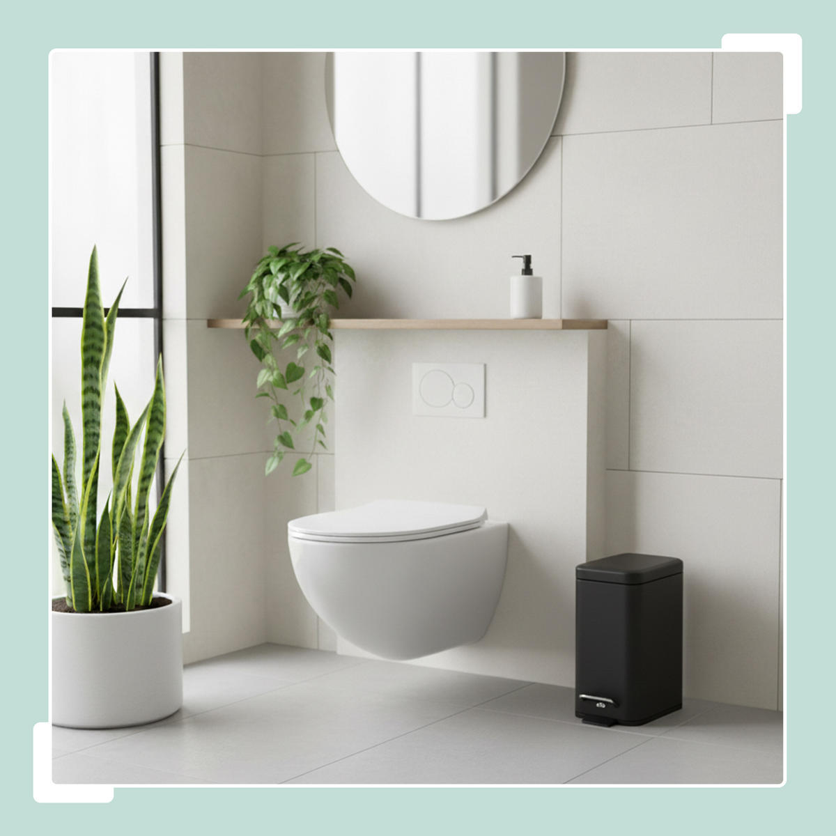 BAD-MÜLLEIMER - Schwarz, Kunststoff/Metall (14/29.5/26cm) - Relaxdays