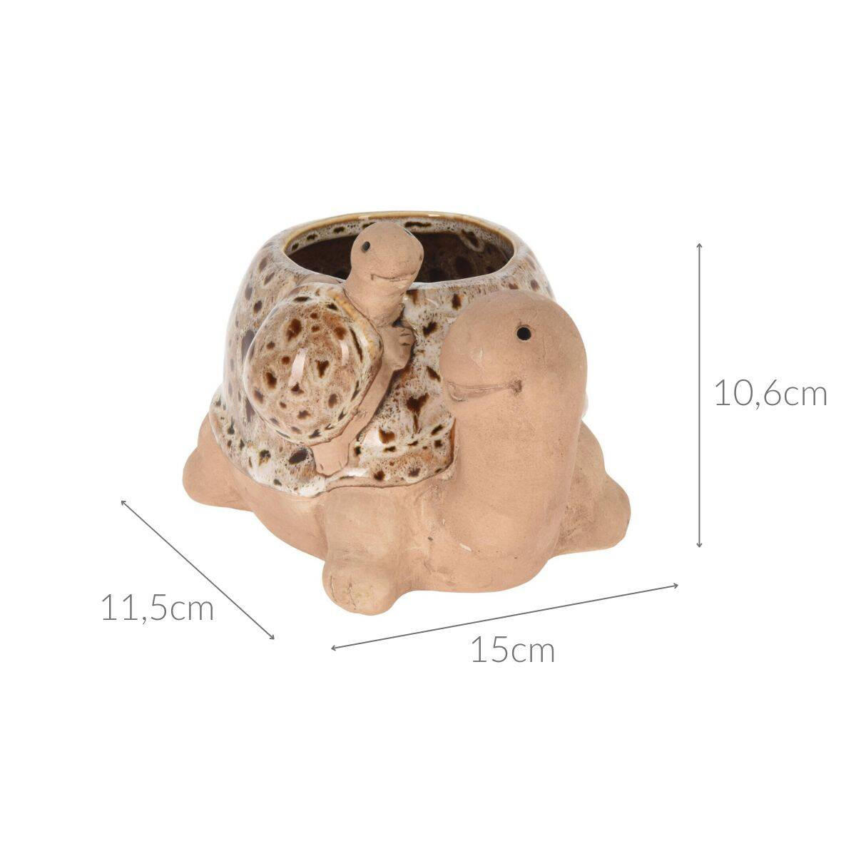 BLUMENTOPF Schildkröte 15/11 cm - Multicolor, Keramik (10.6cm)