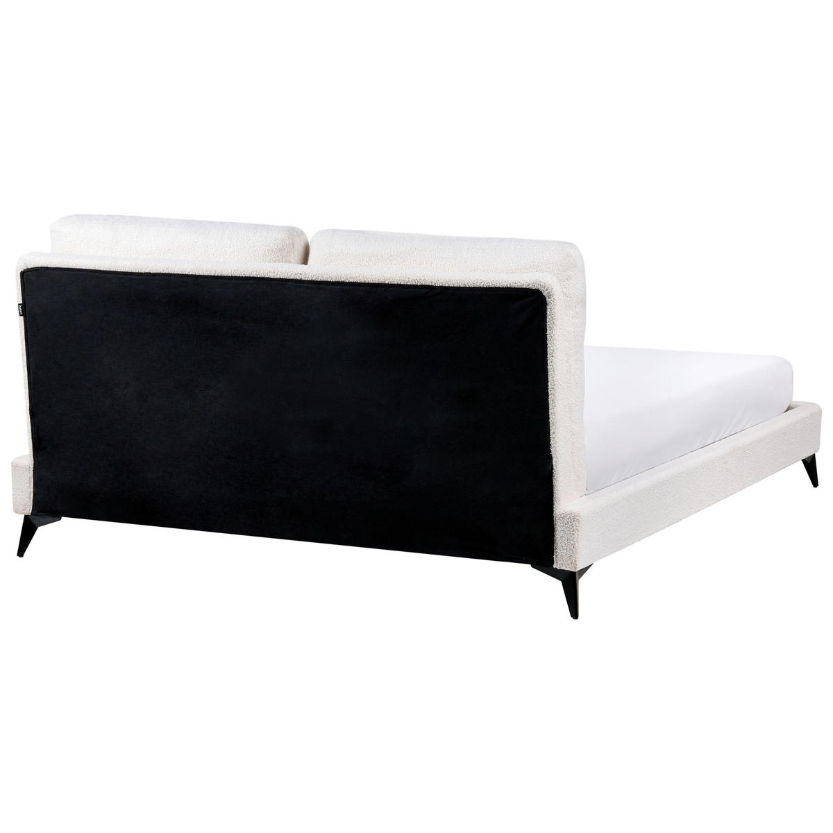 POLSTERBETT mit Lattenrost 160/200 cm Weiß Melle - Creme, Textil (160/200cm) - Beliani