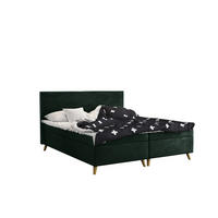 BOXBETT Mit Bettkasten Matratze + Topper BELLA Stoff Riviera Grün 200x200 cm H2-Pocket - Grün, Holz (200/200cm) - Kaiser Möbel