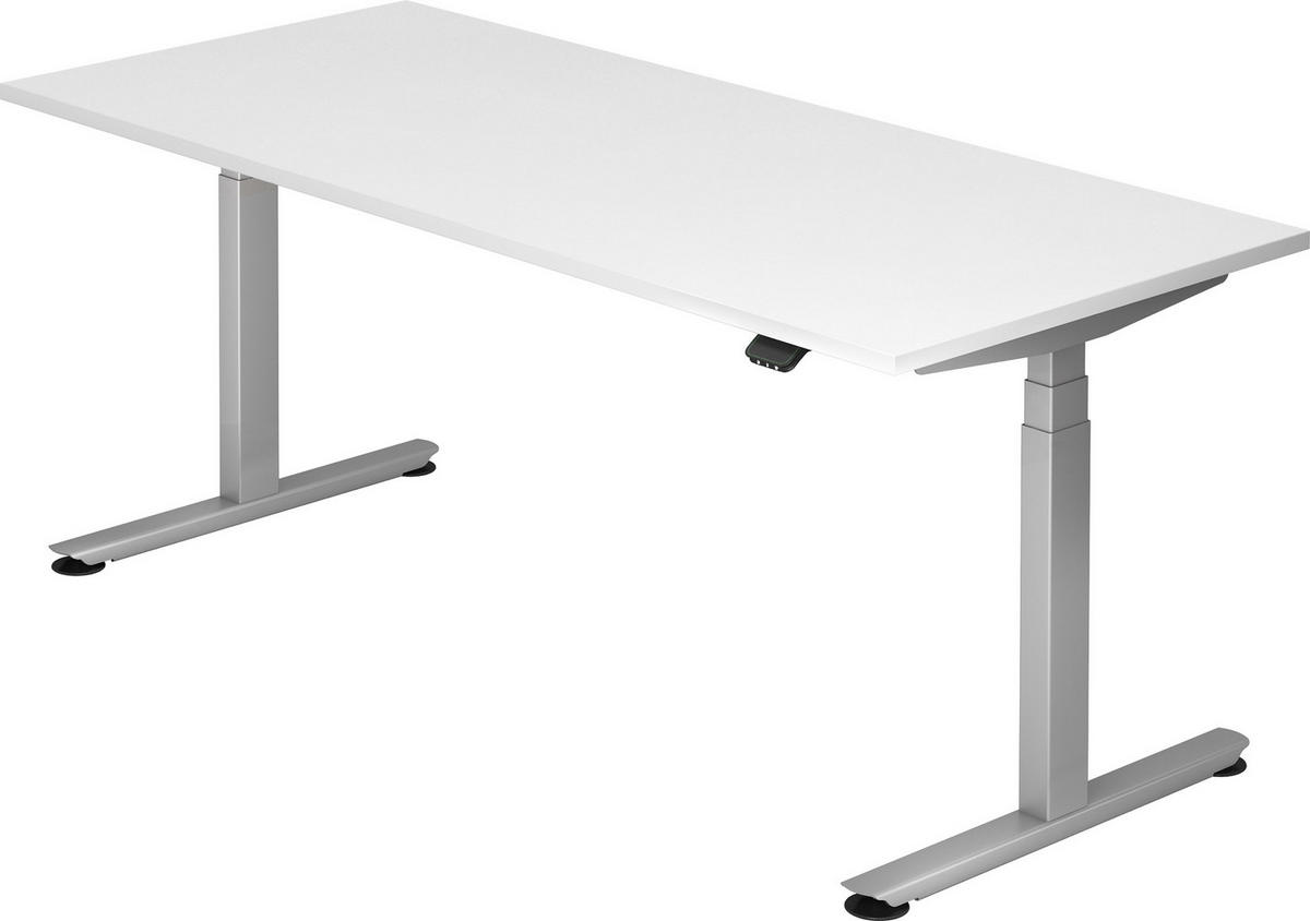 SCHREIBTISCH elektrisch Bluetooth & App XDLB 80/180/74 cm in Weiß - Weiß, Holzwerkstoff (80/180/74cm) - bümö