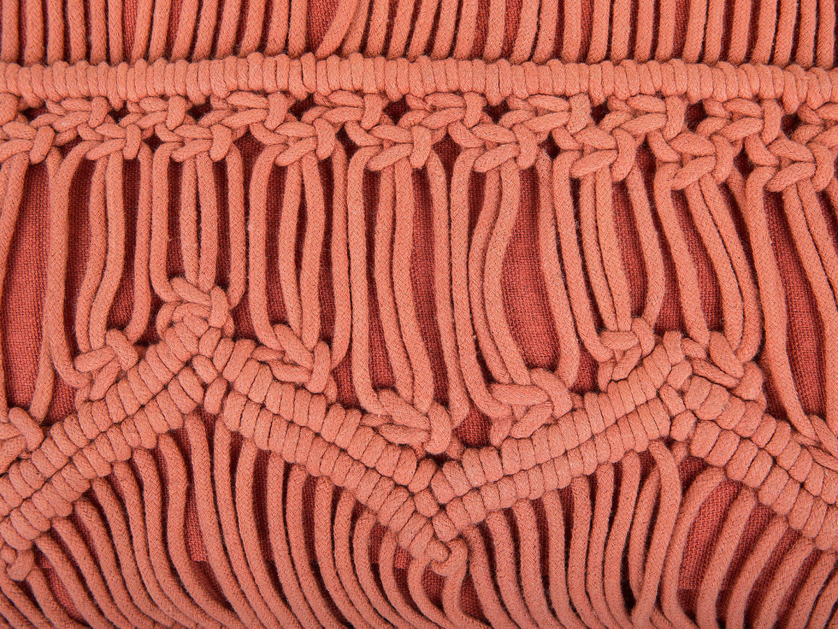 DEKOKISSEN Orange 45/45 cm Akkoy - Orange, Naturmaterialien/Textil (45/45cm) - Beliani