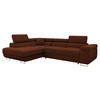 ECKSOFA Torezio Cord, Seite: Links - Braun, Holz/Textil (274/203cm) - MIRJAN24