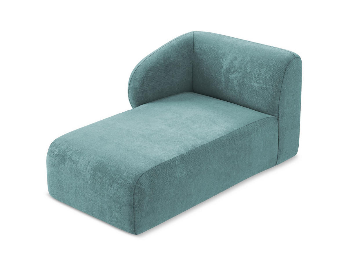 SOFAELEMENT Links Chenille Stoff Blau - Blaugrau/Schwarz, Holzwerkstoff/Kunststoff (91/75/166cm) - Makamii